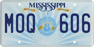 MS license plate MOQ606