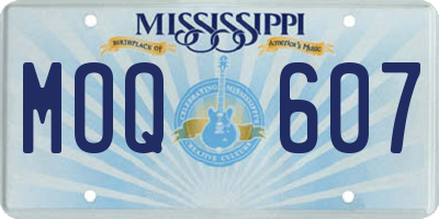 MS license plate MOQ607