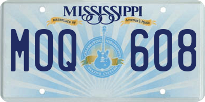 MS license plate MOQ608