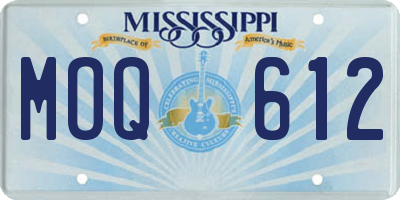 MS license plate MOQ612