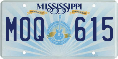 MS license plate MOQ615