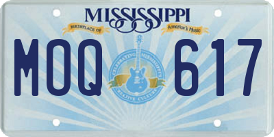 MS license plate MOQ617