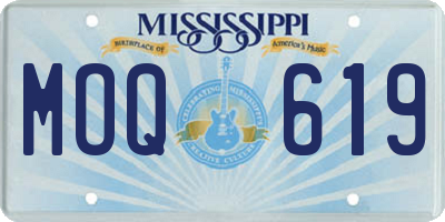 MS license plate MOQ619
