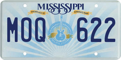 MS license plate MOQ622