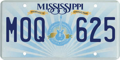 MS license plate MOQ625