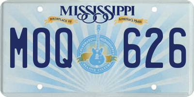 MS license plate MOQ626