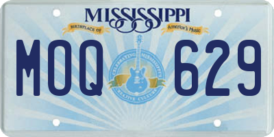 MS license plate MOQ629