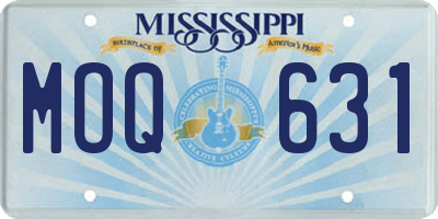 MS license plate MOQ631