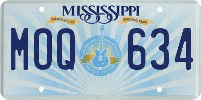 MS license plate MOQ634