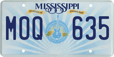MS license plate MOQ635