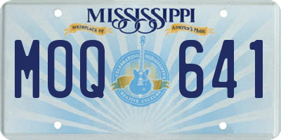 MS license plate MOQ641