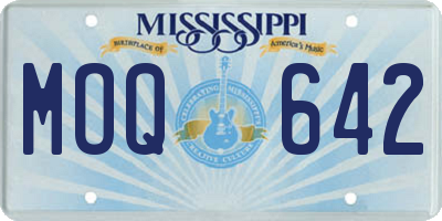 MS license plate MOQ642