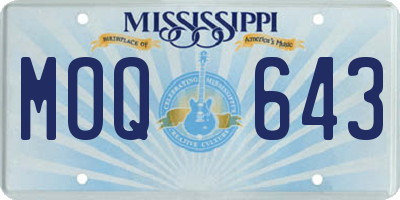MS license plate MOQ643