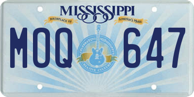 MS license plate MOQ647