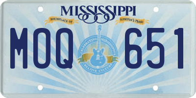 MS license plate MOQ651
