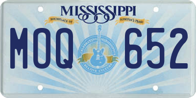 MS license plate MOQ652
