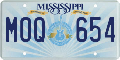 MS license plate MOQ654