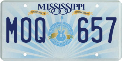 MS license plate MOQ657