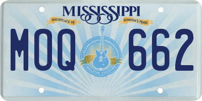 MS license plate MOQ662