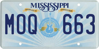MS license plate MOQ663