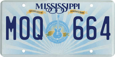 MS license plate MOQ664