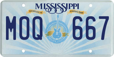 MS license plate MOQ667