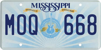 MS license plate MOQ668