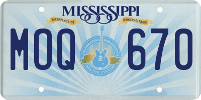 MS license plate MOQ670