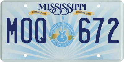 MS license plate MOQ672