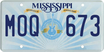 MS license plate MOQ673