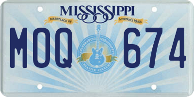 MS license plate MOQ674