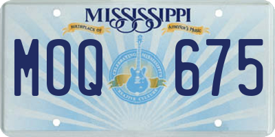 MS license plate MOQ675