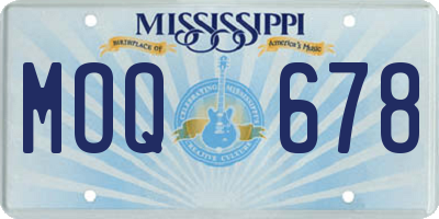 MS license plate MOQ678