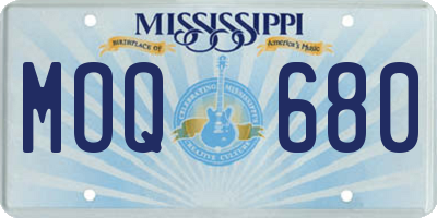 MS license plate MOQ680