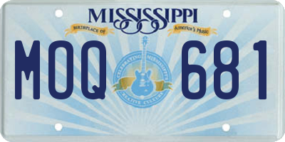 MS license plate MOQ681