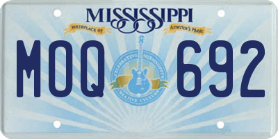 MS license plate MOQ692