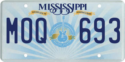 MS license plate MOQ693