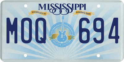 MS license plate MOQ694