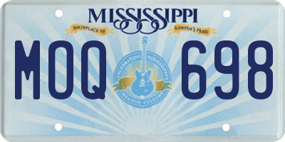 MS license plate MOQ698