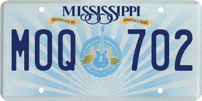 MS license plate MOQ702