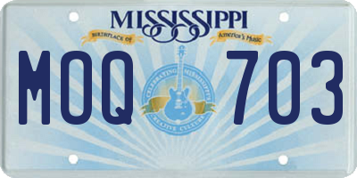 MS license plate MOQ703