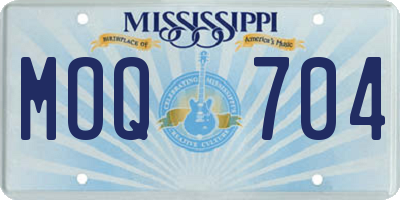 MS license plate MOQ704