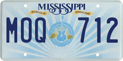 MS license plate MOQ712