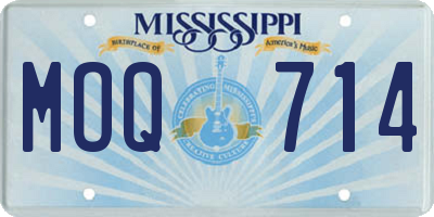 MS license plate MOQ714