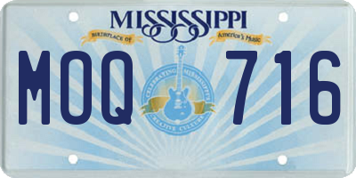 MS license plate MOQ716