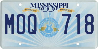 MS license plate MOQ718