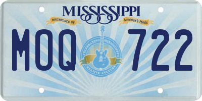 MS license plate MOQ722