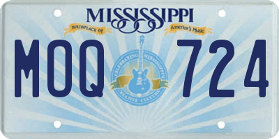 MS license plate MOQ724
