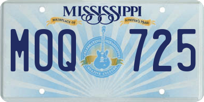 MS license plate MOQ725