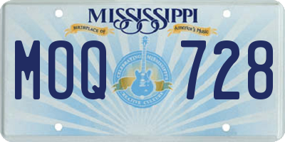 MS license plate MOQ728
